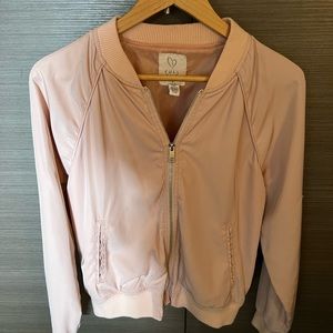 UNISEX BLUSH COLORED SATIN JACKET